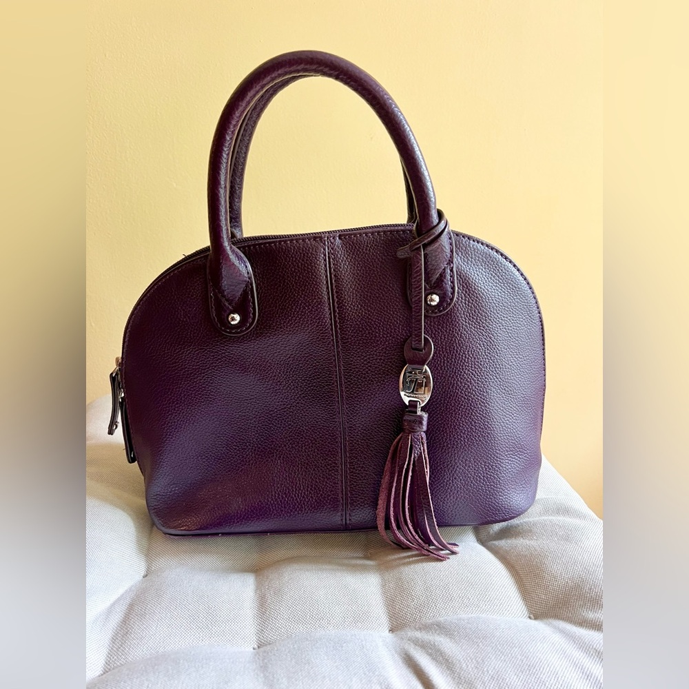 Purple leather Tiagnanello cross body/hand bag